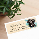 Search for black labrador retriever return address labels Watercolor