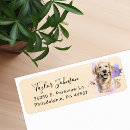Search for golden retrievers return address labels Watercolor