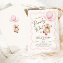 Search for pink and brown baby shower invitations For her