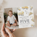 Search for construction vehicle birthday invitations Watercolor