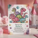 Search for pink dinosaur birthday invitations Baby girl