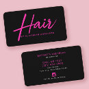 Search for hot pink and black business cards Hair stylist
