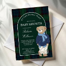 Search for blue gingham baby shower invitations Teddy bear