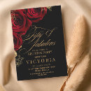 Search for red roses 50th birthday invitations Stylish