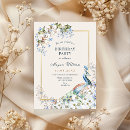 Recherche de paon bleu invitations Floral