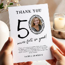 Search for 50th birthday thank you cards Black and white