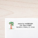 Search for tropical island return address labels Watercolor