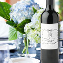 Recherche de naissance bouteilles vin étiquettes Noir et blanc