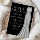 Search for sixty and fabulous birthday invitations Gown