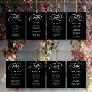 Search for elegant script font table cards Black and white
