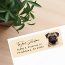 Search for pug return address labels Watercolor