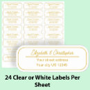 Search for transparent return address labels Black and white