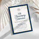 Search for navy blue anniversary invitations Modern