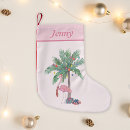 Recherche de flamant rose chaussette de noël Palmier