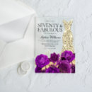Search for purple 70th birthday invitations Flowers