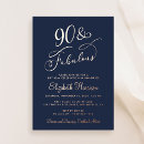Search for classic 90th birthday invitations Blue