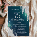 Search for silver 75th birthday invitations Glitter