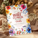 Search for wildflower 1st birthday invitations Enchanted forest