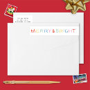 Search for merry bright return address labels Colourful christmas