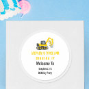 Search for boys construction birthday party stickers Digger