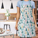 Search for cute for her aprons Monogram initial