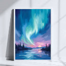 Search for northern lights posters Watercolor