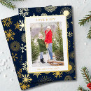 Search for love christmas cards Gold foil