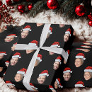Search for black santa christmas wrapping paper Face