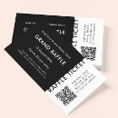 Search for ticket business cards Black and white