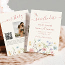 Search for wildflowers save the date postcards Qr code