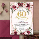 Search for maroon 60th birthday invitations For her