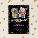 Search for 2 photos birthday invitations Black and gold