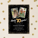 Search for 2 photos birthday invitations Black and gold