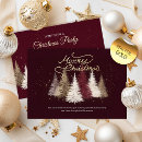 Search for elegant red gold christmas invitations Real gold foil