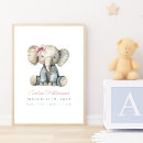 Search for pink elephant nursery art Baby girl nursery