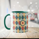 Recherche de jacquard bleu tasses Monogramme