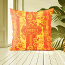 Recherche de jaune orange coussins Rayé