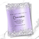 Search for lavender quinceanera invitations Silver