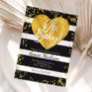 Search for black white and gold baby shower invitations Elegant