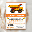 Search for dump truck baby shower invitations Modern