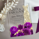 Search for purple gold birthday invitations Flowers
