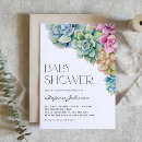 Search for succulent baby shower invitations Watercolor