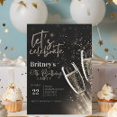 Recherche de de champagne anniversaire invitations Scintille