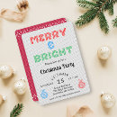 Search for colorful christmas invitations Merry and bright