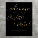 Search for black and gold wedding signs Script