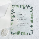 Search for green leaves border wedding invitations Leaf