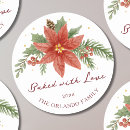Search for red and white poinsettia stickers Rustic
