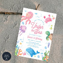 Search for under the sea 1st birthday invitations Ocean