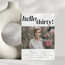 Search for modern 30th birthday invitations Black and white