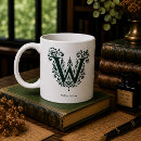 Search for letter w mugs Botanical monogram